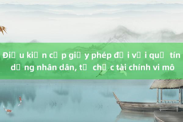 Điều kiện cấp giấy phép đối với quỹ tín dụng nhân dân, tổ chức tài chính vi mô