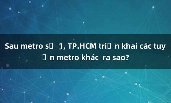 Sau metro số 1， TP.HCM triển khai các tuyến metro khác  ra sao?