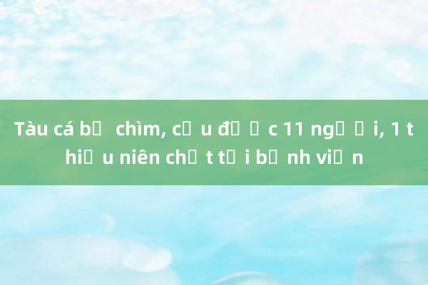 Tàu cá bị chìm, cứu được 11 người, 1 thiếu niên chết tại bệnh viện